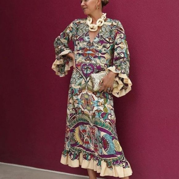 ZARA PRINTED MIDI DRESS 7832/016/219/022 - Picture 11 of 11